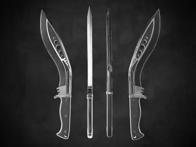 M48 Tactical Kukri Low-poly 3D model