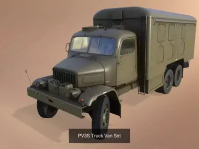 PV3S Military and Civilian Trucks 3D Model Pack