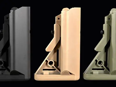 AR-15 AR-10 stock B5 Systems LMT Sopmod  Low-poly 3D model