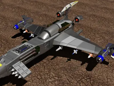 WarPlane High Poly lego jet fighter 3D model