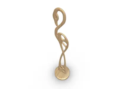 Egret wood carving 3D model