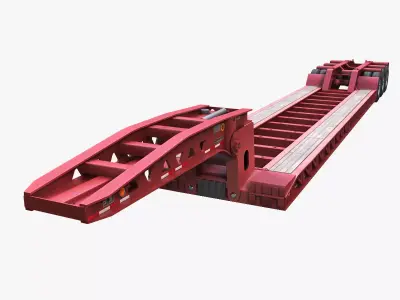 Lowboy trailer Low-poly 3D model