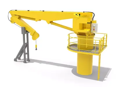 Ship Deck Crane 3T 3D model
