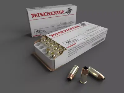 Ammunition Box 45 ACP  Low-poly 3D model