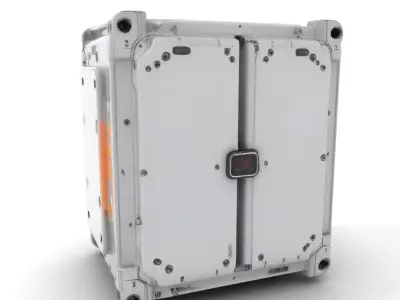 Industrial Container Model Pack with Orange Indicators Low-poly 3D model