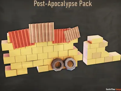 Urban trash Props Apocalypse Low-poly 3D model