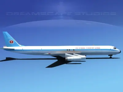 Douglas DC-8-63F Flying Tiger Line 3D model