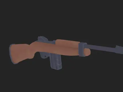 Painterly M1 Carbine Rifle Low-poly 3D model