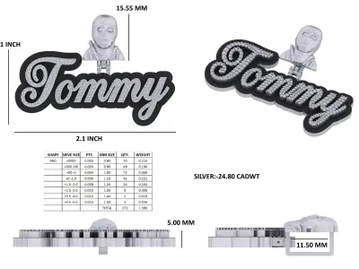 Tommy Name Pendent 3D print model