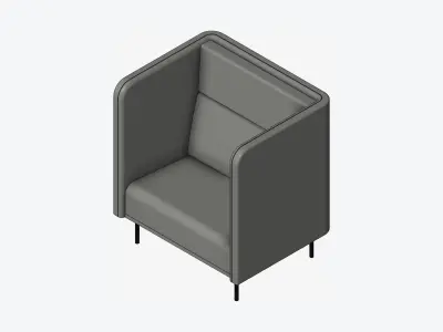 Seat - Sofa - Simplicity - Single - Type 1 Low-poly 3D model