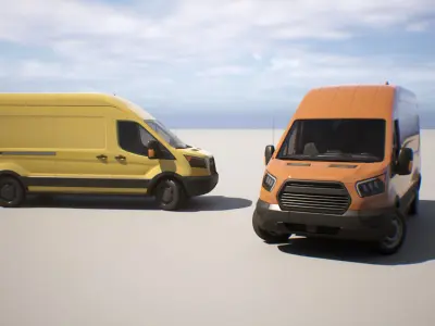 Cargo Van - Transit - Game Ready Vehicle Low-poly 3D model