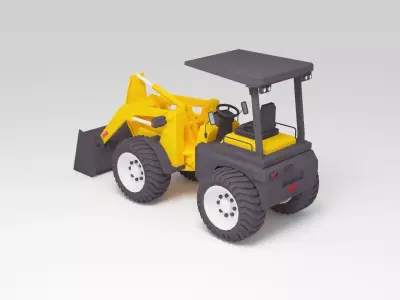 Bulldozer lowpoly 3D model