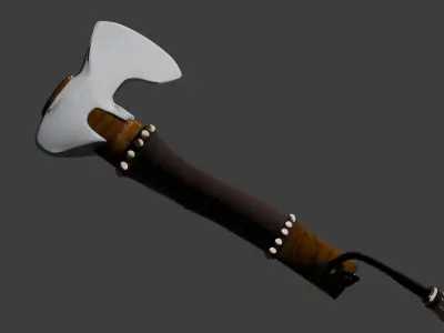 Lowpoly Axe  Low-poly 3D model