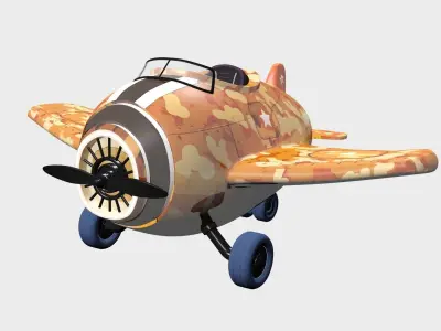 Cartoon Plane 3D model get