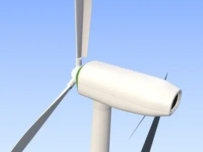Eco Wind turbine Low-poly 3D model