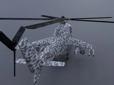  Highly detailed Mi24 combat helicopter 3D model