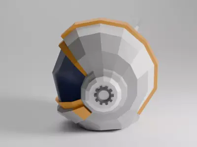 Low-Poly Stylized Astronaut Helmet 3D Model Low-poly 3D model