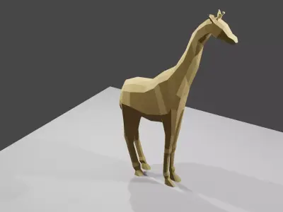 low poly giraffe 3D model