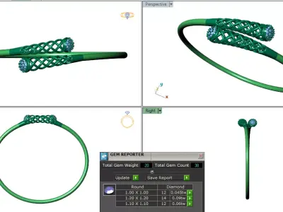 Diamond bracelet 3D model