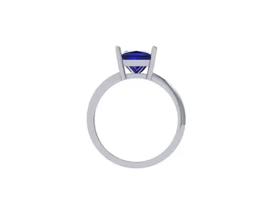 Princess Solitaire Ring 3D print model 4