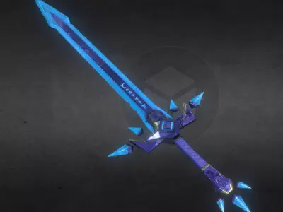 Crystal Sword FBX - 2048px Low-poly 3D model