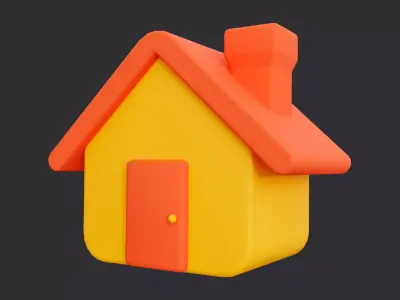 Low Poly House Icon 3D model