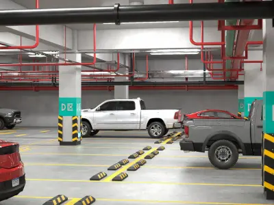 Filled Underground Parking 3D model