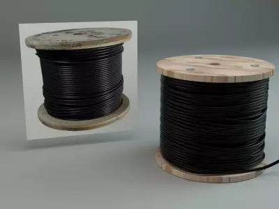 Cable reel in 3ds Max Low-poly 3D model