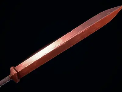 Short Copper Sword Low-poly 3D model