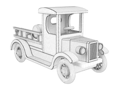 Wooden toy car 56 3D model