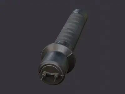 Military Stun Baton with Rugged Grip Low-poly 3D model
