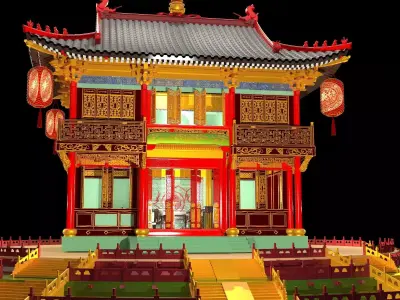 Chinese ancient  house   3D model by aceimagedesign-1