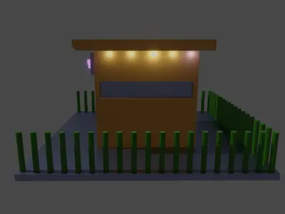 Low Poly Coffee Shop 3D Model Free 3D model