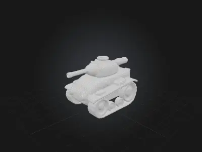 Cartoon Tank Low-poly 3D model