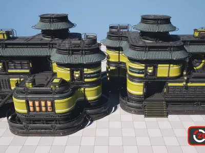 Modular Sci-Fi Kit for UE5 Free low-poly 3D model