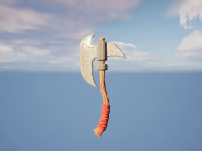 Stylized Axe Low-poly 3D model 21