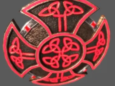 fantastic shield Low-poly 3D model