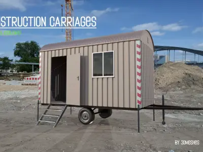 Construction Carriages 2  Low-poly 3D model