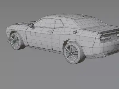 Low Poly Muscle Car       Game Ready Vehicle Free low-poly 3D model