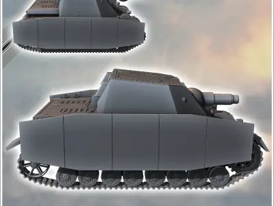 Sturmpanzer IV Stupa Brummbar infantry support gun - miniature 3D print model