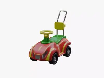 Baby car toy Low-poly 3D model