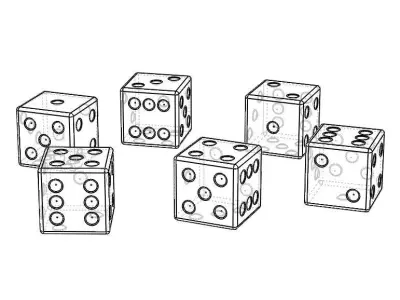 6 Sided Plastic Dice Set 3D print model