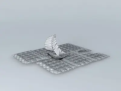 Sailboat floating in ocean Free 3D model