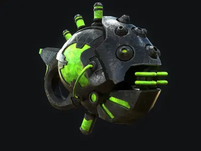 Sci-Fi Poison Gun Low-poly 3D model