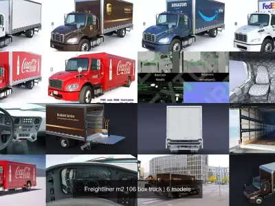 Freightliner m2 106 box truck 3D Model Pack