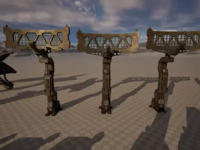 Animated Sci-Fi Props And Machinery Collection - UE5 Ready Low-poly 3D model