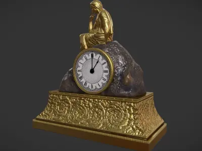 Table Clock Free low-poly 3D model