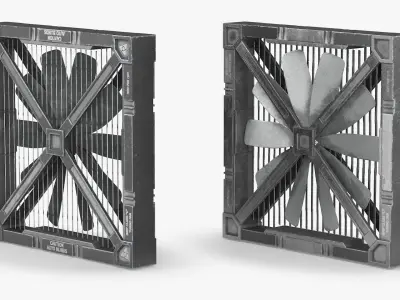 Mechanical Exhaust Panel 5000 RPM Grey 3D model