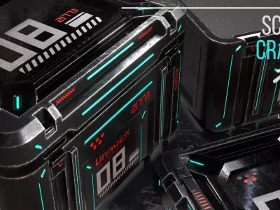 Game ready Crate prop Low-poly 3D model Low-poly 3D model