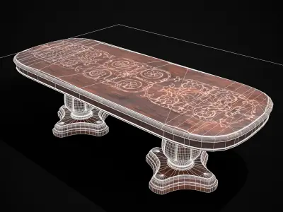 Renaissance Round and Long Tables 3D Model Pack